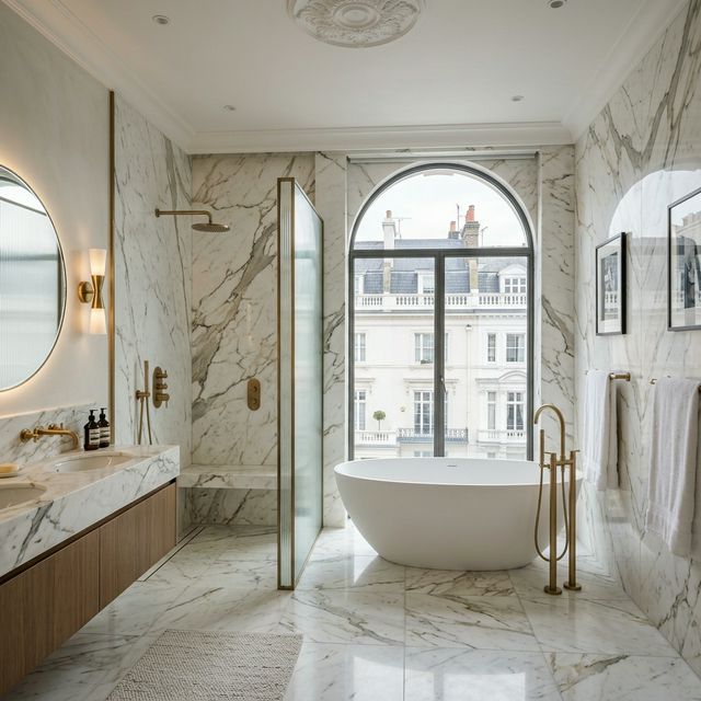 Luxury bathroom renovation in holborn